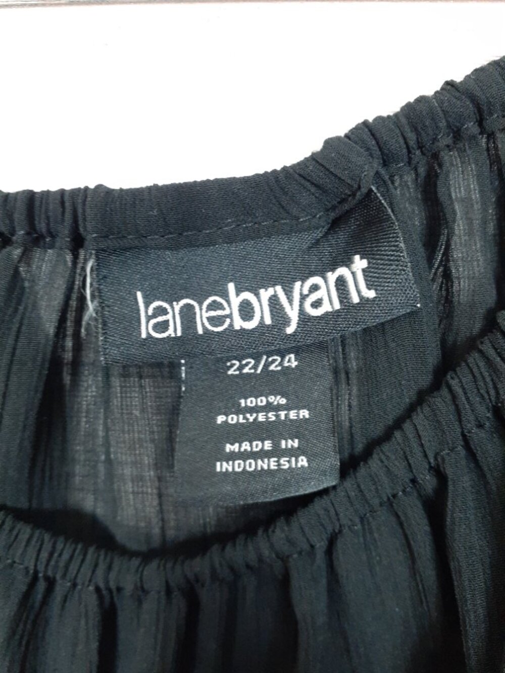 Lane Bryant Womens Sheer Top 22/24 On Off Shoulder Elastic Waist and Sleeve 872A - Picture 4 of 5